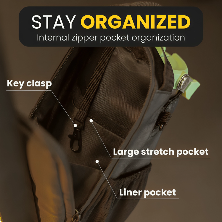 Gym Bag – Magnetic Phone & Water Bottle Holder