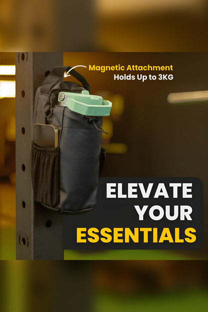 Gym Bag – Magnetic Phone & Water Bottle Holder