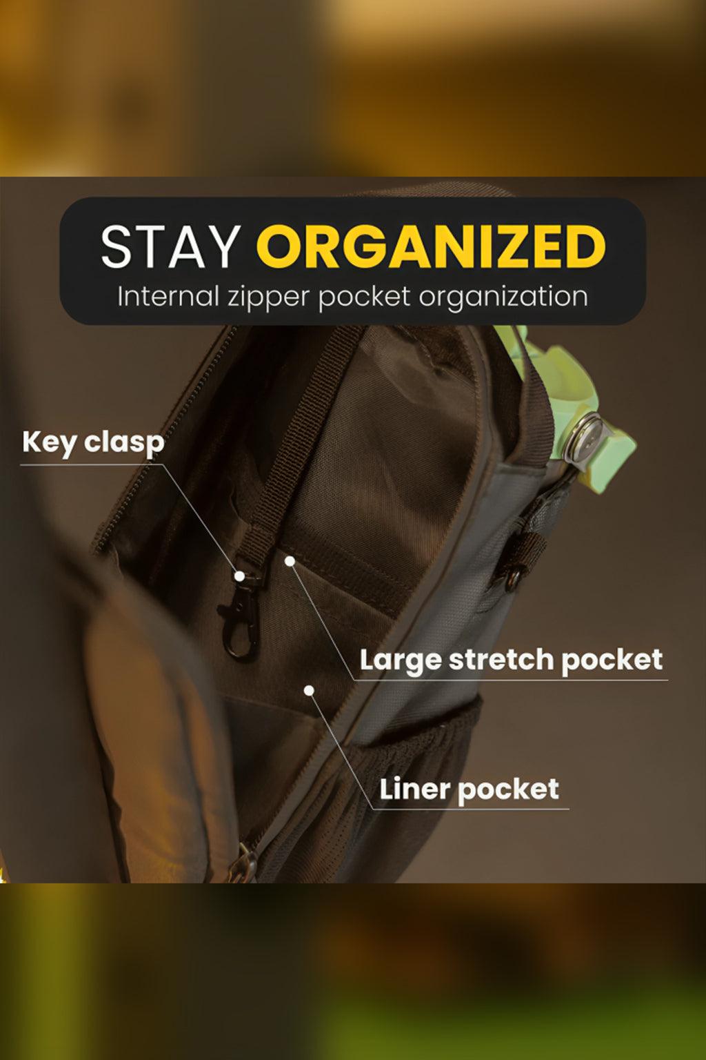 Gym Bag – Magnetic Phone & Water Bottle Holder